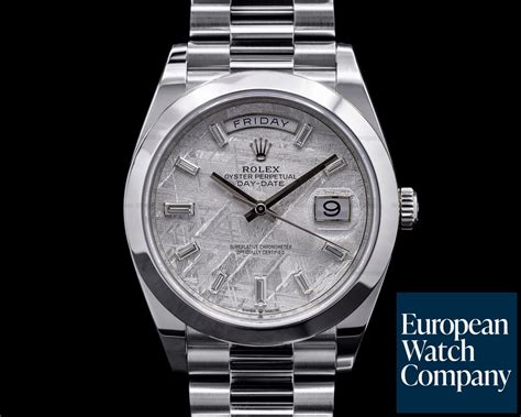 rolex day date platinum meteorite